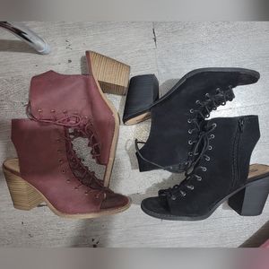 Mossimo open toe lace up booties size 11
